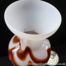 Load image into Gallery viewer, Italian V.B Opaline ZEBRA Stripe Glass Vase. 13 3/4 inches in height
