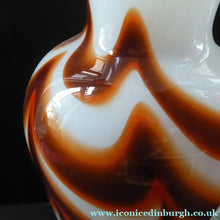 Load image into Gallery viewer, Italian V.B Opaline ZEBRA Stripe Glass Vase. 13 3/4 inches in height
