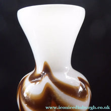 Load image into Gallery viewer, Italian V.B Opaline ZEBRA Stripe Glass Vase. 13 3/4 inches in height
