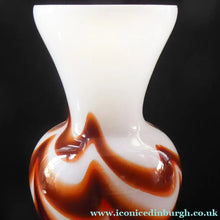 Load image into Gallery viewer, Italian V.B Opaline ZEBRA Stripe Glass Vase. 13 3/4 inches in height
