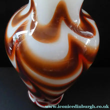 Load image into Gallery viewer, Italian V.B Opaline ZEBRA Stripe Glass Vase. 13 3/4 inches in height
