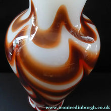 Load image into Gallery viewer, Italian V.B Opaline ZEBRA Stripe Glass Vase. 13 3/4 inches in height

