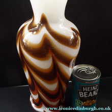 Load image into Gallery viewer, Italian V.B Opaline ZEBRA Stripe Glass Vase. 13 3/4 inches in height
