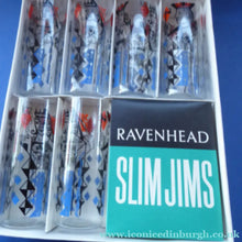 Load image into Gallery viewer, 1960s TUMBLERS. "Royalty" Playing Cards Design by Alexander Hardie-Williamson for Ravenshead Glass. Kings &amp; Queens Slim Jim Drinking Glasses
