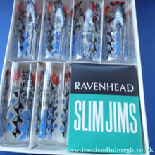 Load image into Gallery viewer, 1960s TUMBLERS. "Royalty" Playing Cards Design by Alexander Hardie-Williamson for Ravenshead Glass. Kings &amp; Queens Slim Jim Drinking Glasses
