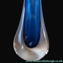 Load image into Gallery viewer, 1960s Minimalistic GEOFFREY BAXTER Whitefriars Kingfisher Glass Blue Vases
