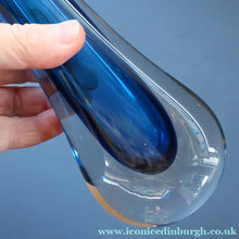 Load image into Gallery viewer, 1960s Minimalistic GEOFFREY BAXTER Whitefriars Kingfisher Glass Blue Vases
