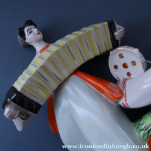 Load image into Gallery viewer, UKRAINE POTTERY. Vintage 1960s Figurine Cossacks Dancing and Playing Musical Instruments

