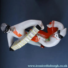 Load image into Gallery viewer, UKRAINE POTTERY. Vintage 1960s Figurine Cossacks Dancing and Playing Musical Instruments

