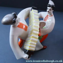 Load image into Gallery viewer, UKRAINE POTTERY. Vintage 1960s Figurine Cossacks Dancing and Playing Musical Instruments

