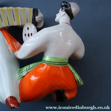 Load image into Gallery viewer, UKRAINE POTTERY. Vintage 1960s Figurine Cossacks Dancing and Playing Musical Instruments

