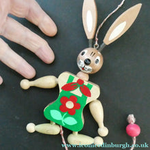 Load image into Gallery viewer, Vintage 1960s Austtian Wooden Jumping Jack Rabbit
