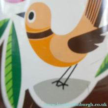 Load image into Gallery viewer, 1960s Vintage Cadbury's Biscuit Tin with Fitted Lid. Cartoon Birds and Apple Pattern
