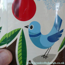 Load image into Gallery viewer, 1960s Vintage Cadbury's Biscuit Tin with Fitted Lid. Cartoon Birds and Apple Pattern
