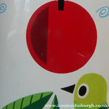 Load image into Gallery viewer, 1960s Vintage Cadbury's Biscuit Tin with Fitted Lid. Cartoon Birds and Apple Pattern
