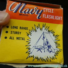 Load image into Gallery viewer,  1960s Cycle Lamp Camping Light. Hong Kong Navy Brand Original Box
