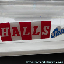Load image into Gallery viewer, 1960s VINTAGE FOOD RETAIL Shop Display for Halls (of Broxburn).  Covered Plastic Sausages Shop Display Item. Plus Vintage Sausages Price Tag
