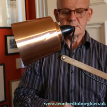 Load image into Gallery viewer, 1960s Vintage MacLamp with Rarer Copper Shade and Base. Finger Switch - Vintage Lighting
