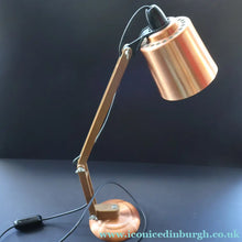 Load image into Gallery viewer, 1960s Vintage MacLamp with Rarer Copper Shade and Base. Finger Switch - Vintage Lighting
