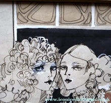Load image into Gallery viewer, 1960s Vintage Original Fashion Drawing Showing Three Glamour Models in La Mode Outfits
