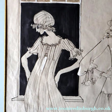 Load image into Gallery viewer, 1960s Vintage Original Fashion Drawing Showing Three Glamour Models in La Mode Outfits
