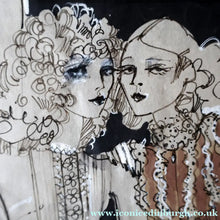 Load image into Gallery viewer, 1960s Vintage Original Fashion Drawing Showing Three Glamour Models in La Mode Outfits
