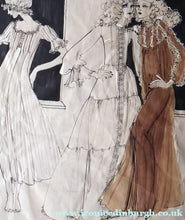 Load image into Gallery viewer, 1960s Vintage Original Fashion Drawing Showing Three Glamour Models in La Mode Outfits
