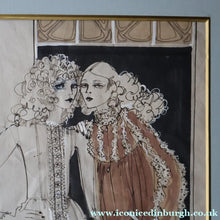 Load image into Gallery viewer, 1960s Vintage Original Fashion Drawing Showing Three Glamour Models in La Mode Outfits
