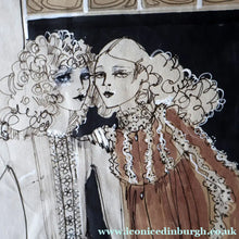 Load image into Gallery viewer, 1960s Vintage Original Fashion Drawing Showing Three Glamour Models in La Mode Outfits
