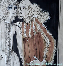 Load image into Gallery viewer, 1960s Vintage Original Fashion Drawing Showing Three Glamour Models in La Mode Outfits
