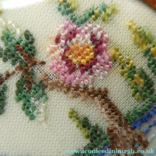 Load image into Gallery viewer, Vintage 1960s POWDER COMPACT with Chinese Landscape Petit Point on Lid
