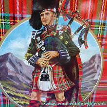 Load image into Gallery viewer, 1960s Vintage SCOTTISH SHORTBREAD Tin with Tartan background with Central Piper Motif
