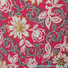 Load image into Gallery viewer, Vintage 1960s Stratton POWDER COMPACT with a Carpet of Flowers and Cerise Pink Background
