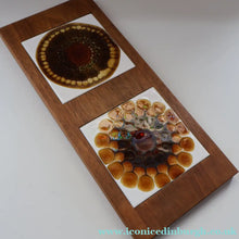 Load image into Gallery viewer, 1960s Vintage WYNCRAFT Cheese or Chopping Board with Two Abstract Tiles. Designed by Alan Wallwork (1931 - 2019)
