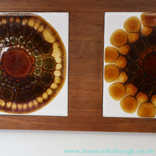 Load image into Gallery viewer, 1960s Vintage WYNCRAFT Cheese or Chopping Board with Two Pilkington Abstract Tiles. Designed by Alan Wallwork (1931 - 2019)
