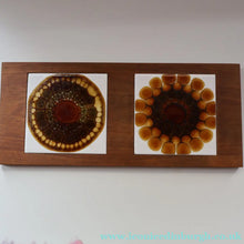 Load image into Gallery viewer, 1960s Vintage WYNCRAFT Cheese or Chopping Board with Two Pilkington Abstract Tiles. Designed by Alan Wallwork (1931 - 2019)
