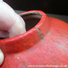 Load image into Gallery viewer, 1960s West German Ruscha Vase with Scarlet Red Thick Volcano Glaze 
