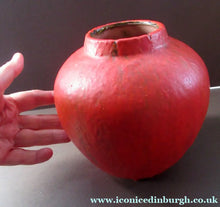 Load image into Gallery viewer, 1960s West German Ruscha Vase with Scarlet Red Thick Volcano Glaze 
