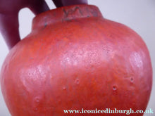 Load image into Gallery viewer, 1960s West German Ruscha Vase with Scarlet Red Thick Volcano Glaze 
