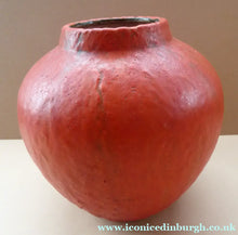 Load image into Gallery viewer, 1960s West German Ruscha Vase with Scarlet Red Thick Volcano Glaze 
