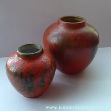 Load image into Gallery viewer, 1960s West German Ruscha Vase with Scarlet Red Thick Volcano Glaze. Model No. 8371
