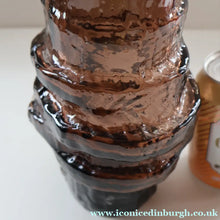 Load image into Gallery viewer, 1960s WHITEFRIARS Cinnamon "HOOPED" Vase by Geoffrey Baxter; 11 1/2 inches in height 
