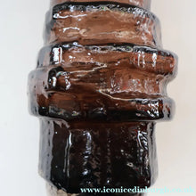 Load image into Gallery viewer, 1960s WHITEFRIARS Cinnamon "HOOPED" Vase by Geoffrey Baxter; 11 1/2 inches in height 
