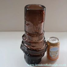 Load image into Gallery viewer, 1960s WHITEFRIARS Cinnamon "HOOPED" Vase by Geoffrey Baxter; 11 1/2 inches in height 
