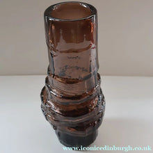 Load image into Gallery viewer, 1960s WHITEFRIARS Cinnamon "HOOPED" Vase by Geoffrey Baxter; 11 1/2 inches in height 

