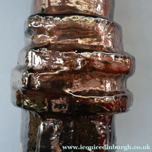 Load image into Gallery viewer, 1960s WHITEFRIARS Cinnamon "HOOPED" Vase by Geoffrey Baxter; 11 1/2 inches in height 
