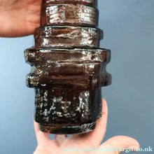 Load image into Gallery viewer, 1960s WHITEFRIARS Cinnamon "HOOPED" Vase by Geoffrey Baxter; 11 1/2 inches in height 
