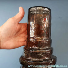 Load image into Gallery viewer, 1960s WHITEFRIARS Cinnamon "HOOPED" Vase by Geoffrey Baxter; 11 1/2 inches in height 
