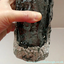 Load image into Gallery viewer, Genuine 1960s WHITEFRIARS Pewter Cylinder "Bark" vase by Geoffrey Baxter; 7 1/2 inches
