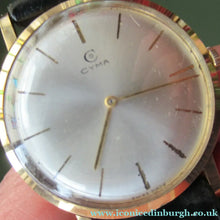 Load image into Gallery viewer, 1970s Vintage 9CT Gold Cyma Manual Wind Wristwatch
